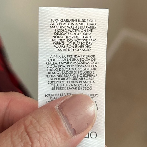 Cabi Red Floral Mesh Long Sleeve Button Front Dress Size Small - Picture 8 of 9